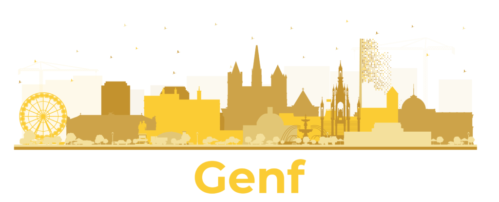 grafische Skyline der Stadt Genf